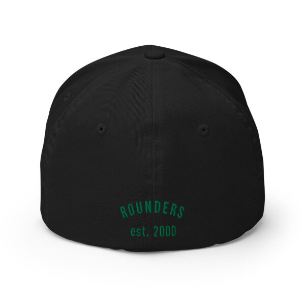 SuperDave - Champ - Rounders Fitted - Black Cap - Green Stitching - Gold Outline - Image 4