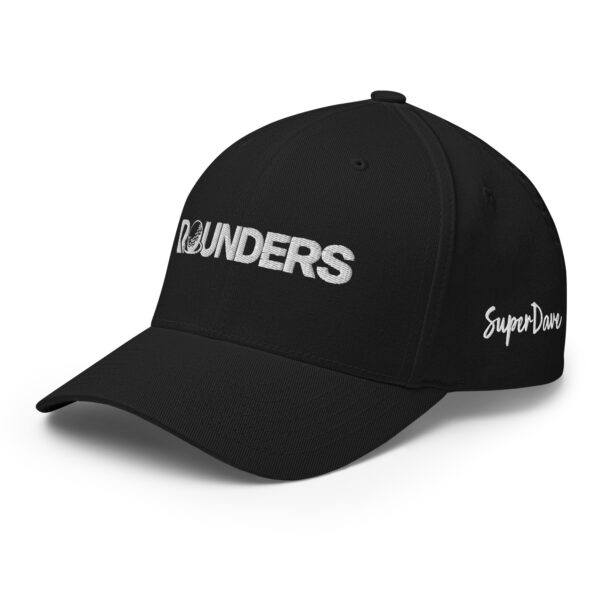 SuperDave - ROUNDERS Official Fitted - Black Cap - White Stitching - Image 5