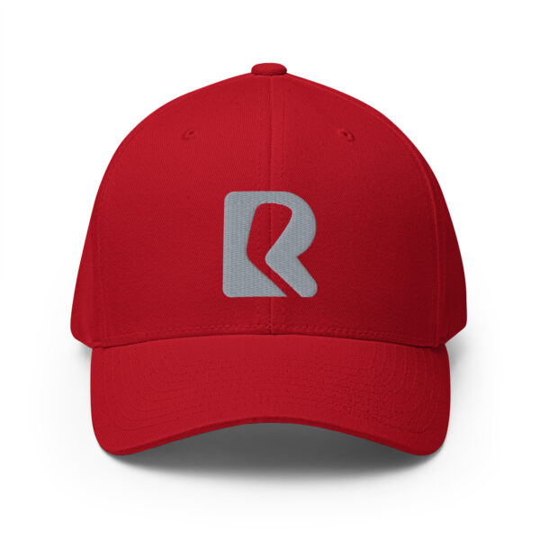 Mike - Rounders Custom Fitted - Red Cap - Grey Stitching - Image 3