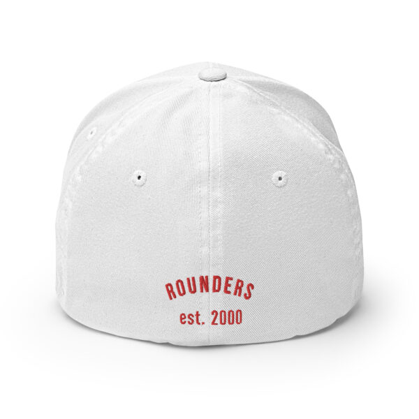 Dre – Cooter – Rounders Custom Fitted – White Cap – Red – Black Outline - Image 4