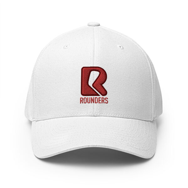 Solo - Rounders Custom Fitted - White Cap - Red with Outline Stitching