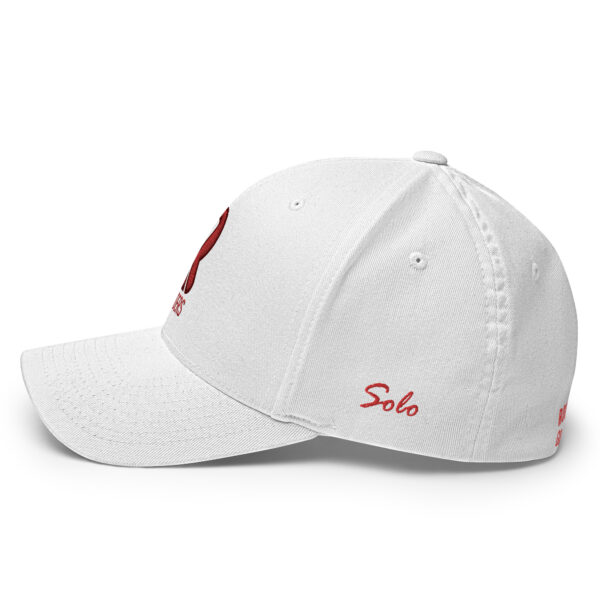 Solo - Rounders Custom Fitted - White Cap - Red with Outline Stitching - Image 3