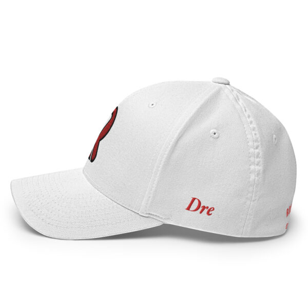 Dre – Cooter – Rounders Custom Fitted – White Cap – Red – Black Outline - Image 6