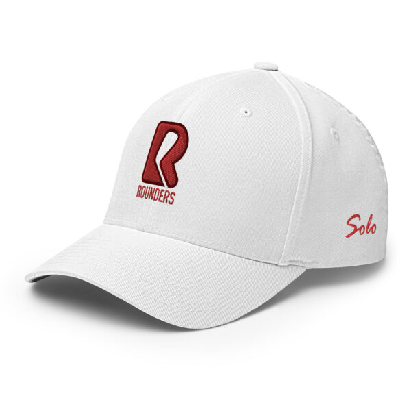 Solo - Rounders Custom Fitted - White Cap - Red with Outline Stitching - Image 2