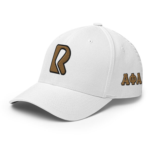 ΑΦΑ - Champ - Rounders Fitted - White Cap - Old Gold Stitching - Black Outline - Image 6