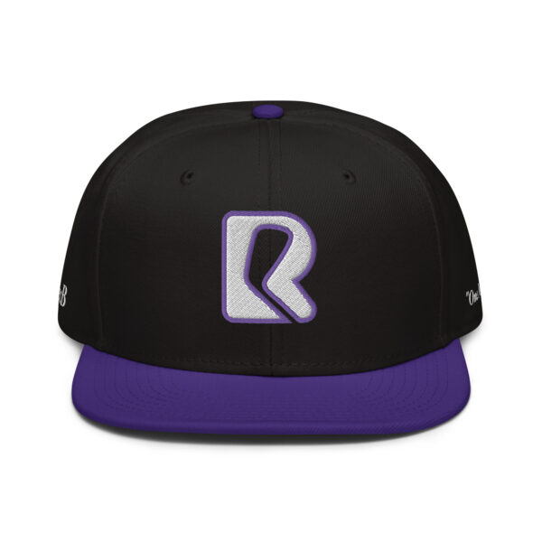 CecB – One More – Rounders Custom Snapback – Black - Purple -  Cap – White – Purple Outline