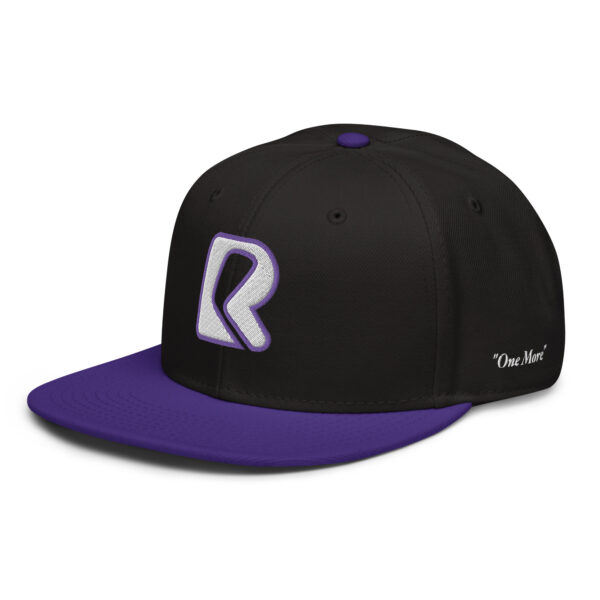 CecB – One More – Rounders Custom Snapback – Black - Purple -  Cap – White – Purple Outline - Image 3